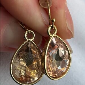 Pink Tourmaline Crystal Earrings